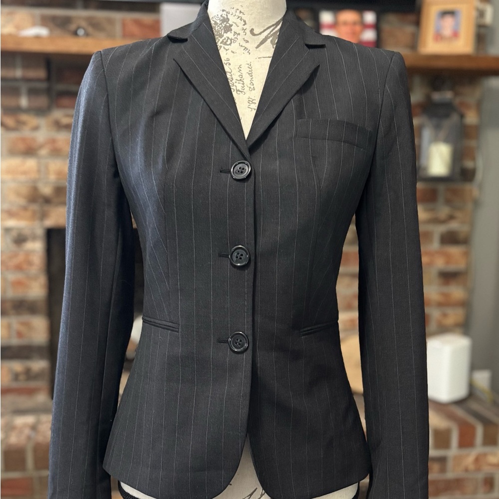 The Limited Charcoal Pinstripe Blazer